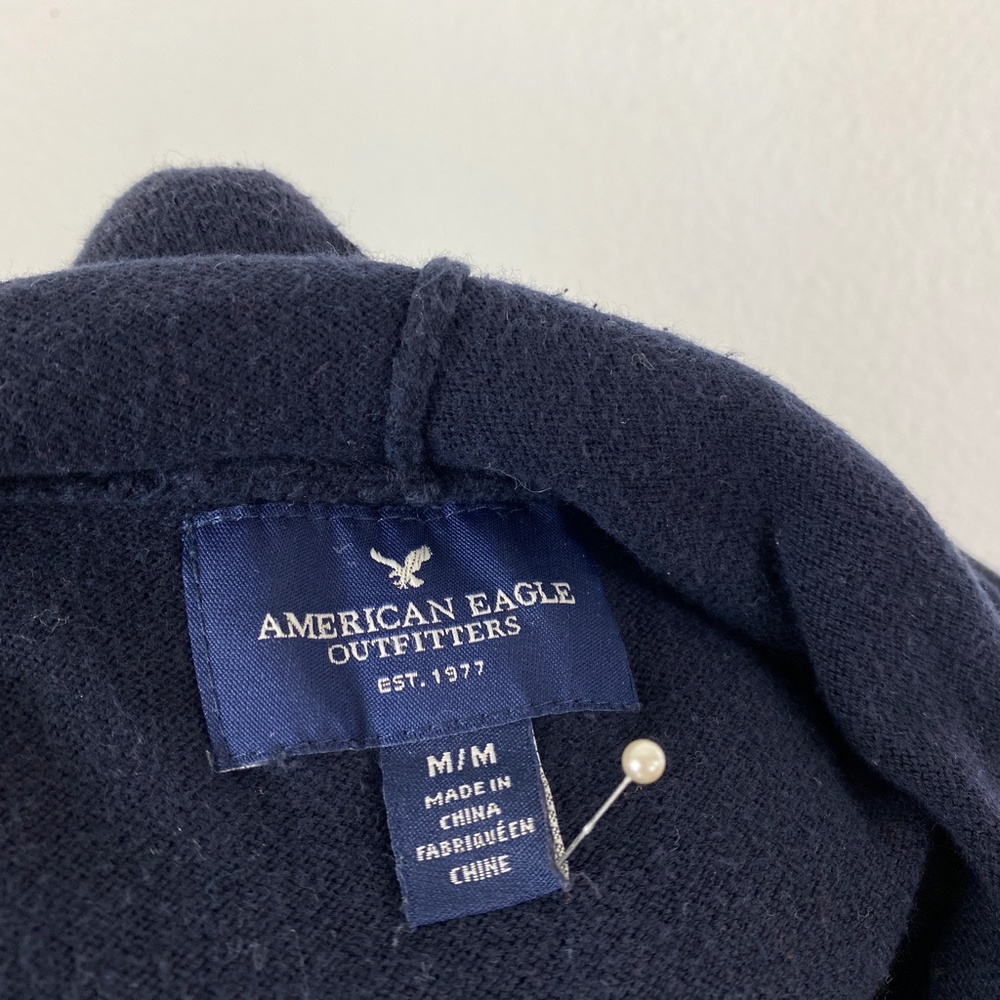 American Eagle Outfitters Womens Dark Blue Hooded Sweatshirt Kangaroo Pocket Med - Picture 7 of 7